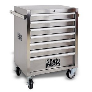 C04 TSS-7 Mobile roller cab with seven drawers, made entirely of stainless steel